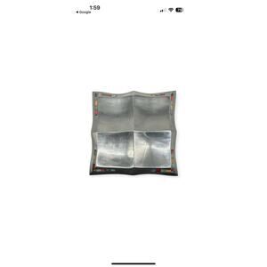 Mikasa Carnival Inlaid Mosaic Silver DPKO 1-835 4 Section Server 14" Square